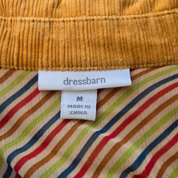 Dressbarn Corduroy Jacket Medium Mustared Yellow Button Preppy 70s Retro Blazer - Picture 8 of 13